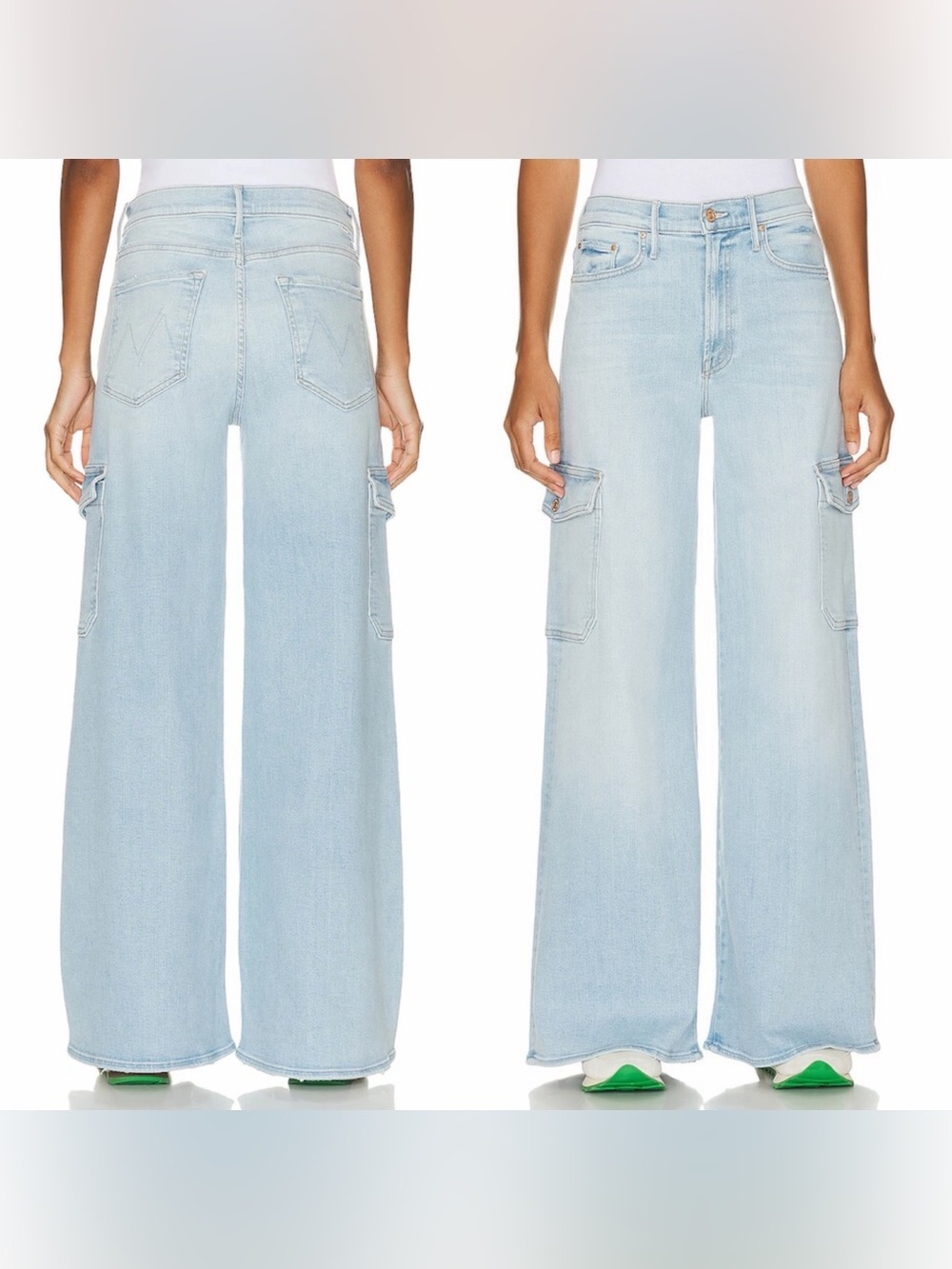 MOTHER- The Undercover Cargo Sneak in Sunkissed Size 27 Wide Leg Jeans